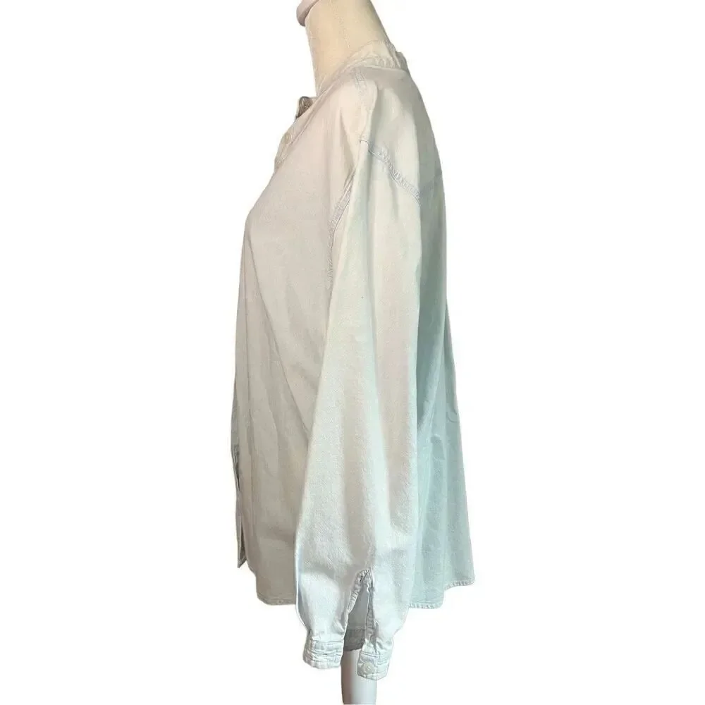Bill Blass Cotton Long Sleeved Denim Tunic Size Medium